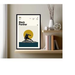 black panther movie, marvel comics film, black panther retro, abstract poster, retro poster, minimalist art, vintage pos