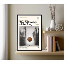 the fellowship of the ring poster, the fellowship of the ring print, abstract poster, retro poster, minimalist art, vint