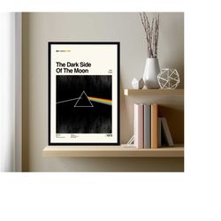 pink floyd, the dark side of the moon, abstract poster, retro poster, minimalist art, vintage poster, wall decor, home d