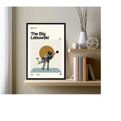 the big lebowski movie art, the big lebowski poster, minimalist movie poster, vintage poster, retro print, classic movie