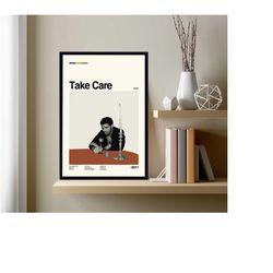 take care poster, take care movie poster, vintage poster, retro poster, minimalist art, modern art, wall decor, high qua