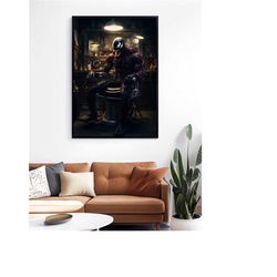 venom at the barbershop wall art print, venom poster, gift for barber, barbershop art poster, venom wall decor