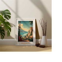 monaco poster - monte carlo print - monaco travel art - monte carlo poster - monaco wall art - monte carlo travel print