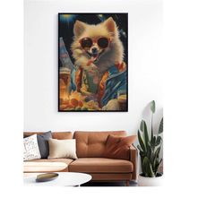 pomeranian print - pomeranian poster - vintage dog print - cute dog prints - dog lover gift - dog print poster - pomeran