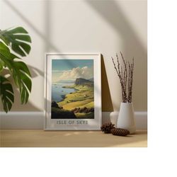 isle of skye poster - travel poster - scottish highland - scotland wall art - scotland print - isle of skye travel print