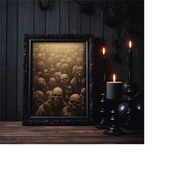 skeleton legion wall art print, horror poster, gothic artwork, dark academia print, skeleton poster, witchcraft print