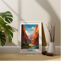 zion national park print - grand canyon print - us national parks - zion national park wall art - utah print - utah post