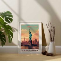 statue of liberty travel art print - statue of libert wall art decor - statue of libert art print - statue of liberty pr