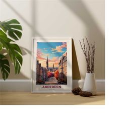 aberdeen poster - aberdeen wall art print - scotland wall art print - scotland travel poster - aberdeen travel print