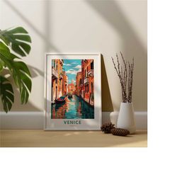 venice italy - venice canal - travel poster print - venice poster - italy wall art - italy print - venice art - venice t
