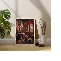 vintage barbershop - hair salon - hair stylist gift - barber shop - barber decor - barbershop art - gift for barber - ba