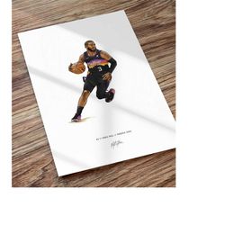 chris paul phoenix suns basketball art illustrated print poster, chris paul cp3 poster, phoenix suns gift for him