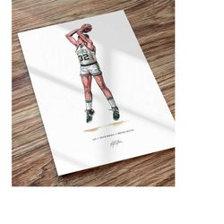 kevin mchale boston celtics basketball art illustrated print poster, kevin mchale poster, gift for boston celtics fans