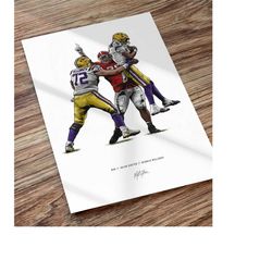 jalen carter poster football illustrated art print