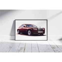 digital poster rolls royce phantom print luxury sedan