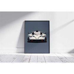 digital poster pagani zonda automotive work of art