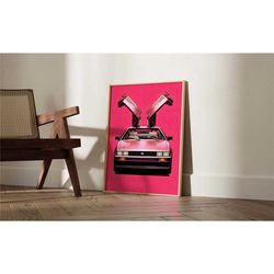 dmc delorean print delorean art prints iconic time