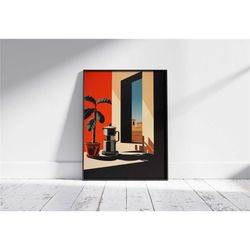 vintage coffee kettle print, coffee poster, exhibition poster,