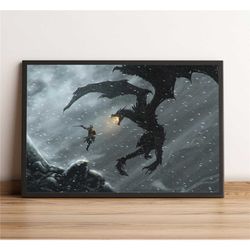 the elder scrolls skyrim poster, video game wall