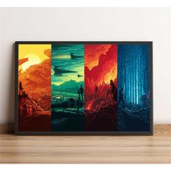 star wars poster, luke skywalker wall art, jedi