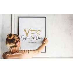 framed personalised wedding gift with couple's name and