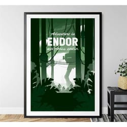 star wars endor travel poster, minimalist print, wall