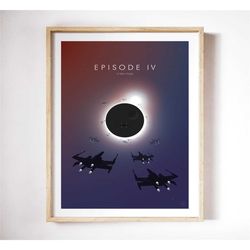 star wars poster, a new hope, minimalist print,