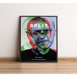 split movie poster, retro vintage poster, minimalist movie