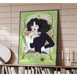art nouveau gemini zodiac poster | home decor