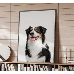 australian shepherd dog poster | home decor |