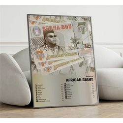burna boy - african giant album cover poster