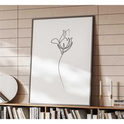 minimalist abstract flower bud poster | home decor