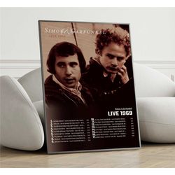 simon garfunkel - live 1969 album cover poster,