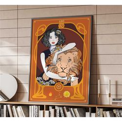 art nouveau leo zodiac poster | home decor