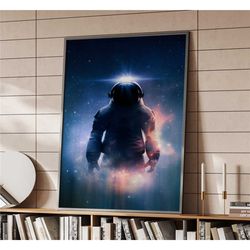 sci-fi astronaut in space poster | home decor