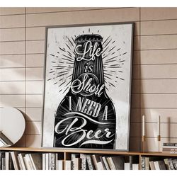 vintage beer bottle restaurant poster | home decor