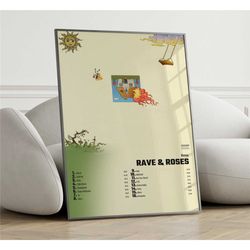 rema - rave roses album cover poster, wall