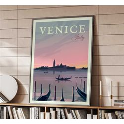 venice cityscape art deco poster | home decor