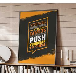 workout motivational quote poster | home decor |