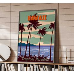 hawaii vintage travel poster | home decor |
