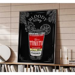 bloody mary vintage cocktail poster | home decor