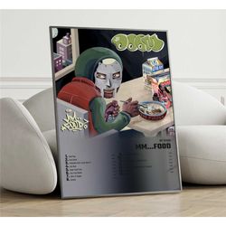 mf doom - mm..food album cover poster, wall
