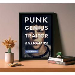 the social network movie poster, high quality canvas