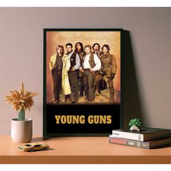 young guns movie poster, high quality canvas poster,