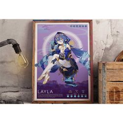 layla | genshin impact profile poster | anime