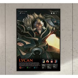 lycan dota 2 game anime art print poster