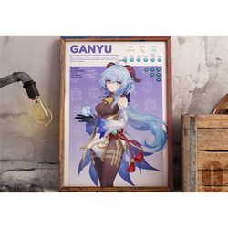 ganyu | genshin impact gaming poster | anime