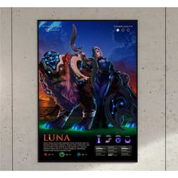 luna dota 2 game anime art print poster