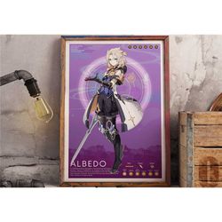 albedo | genshin impact profile poster | anime