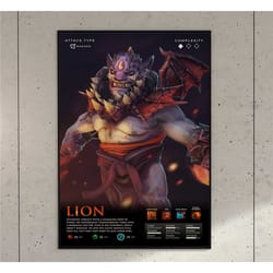 lion dota 2 game anime art print poster